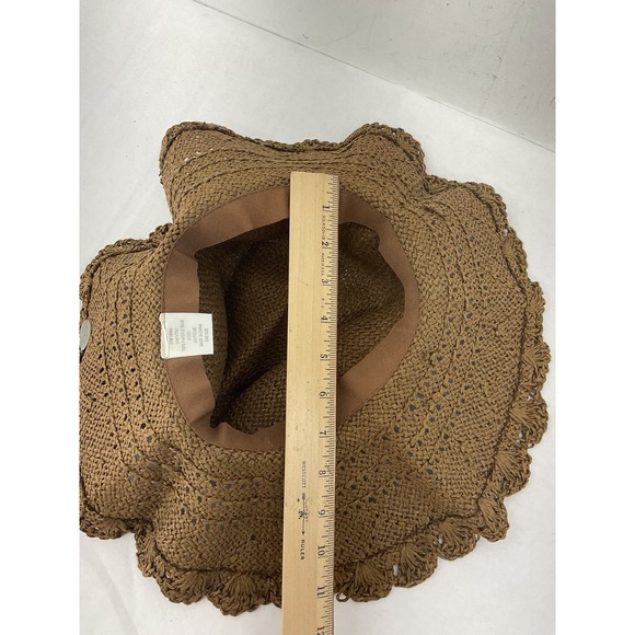 NWT Billabong Brown Sun Hat - Women's One Size Paper Straw - Picture 3 of 7
